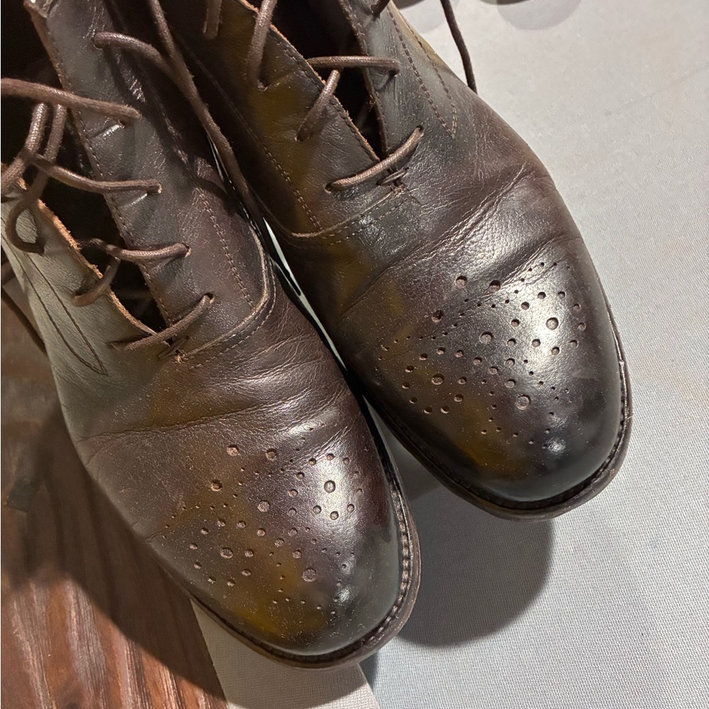 Classic Men's Brown Leather Brogue Oxford Shoes